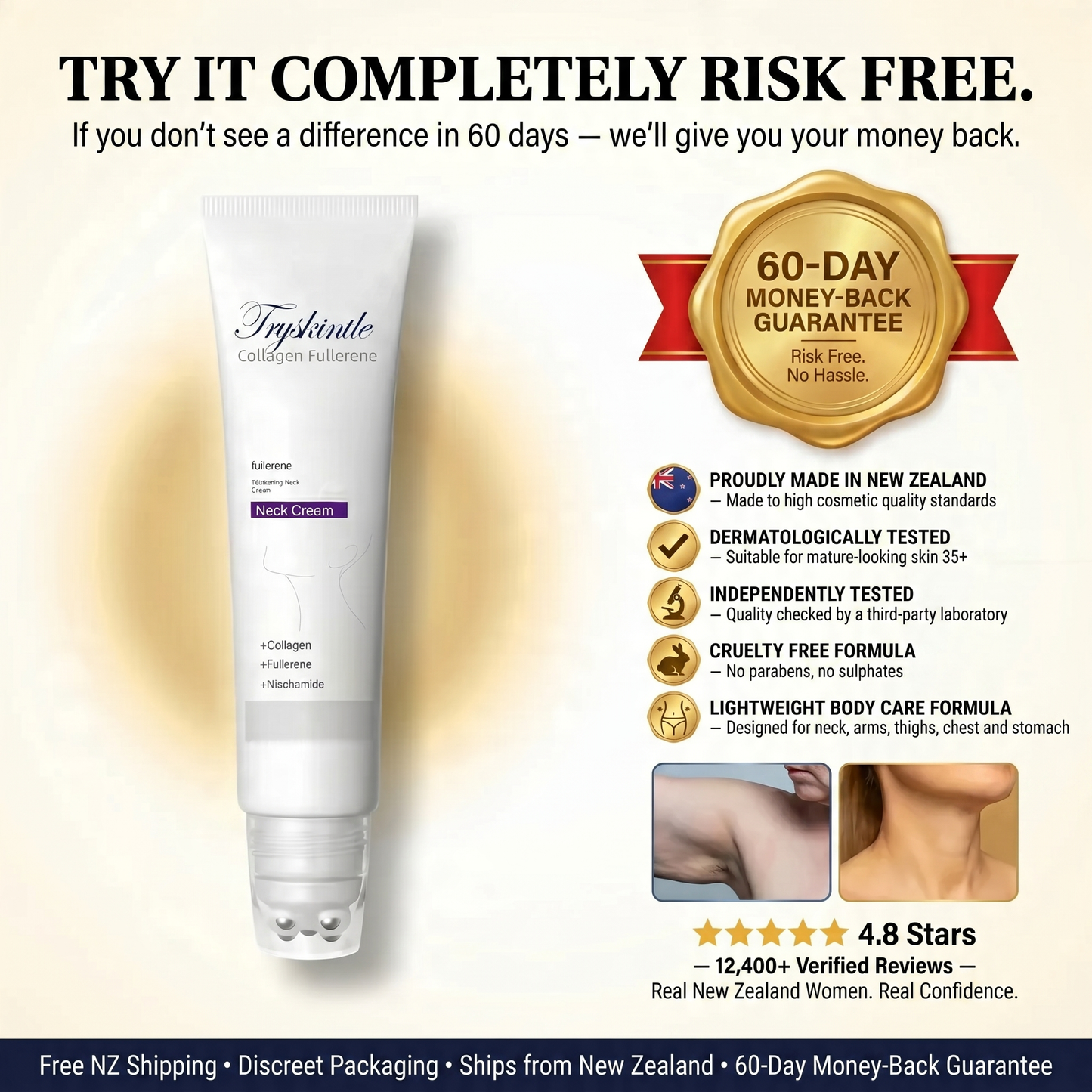 WARNING: Only 3 Units Left — The #1 Collagen Roller Cream for Sagging Skin on Neck, Arms, Thighs & Full Body | 4-Week Results