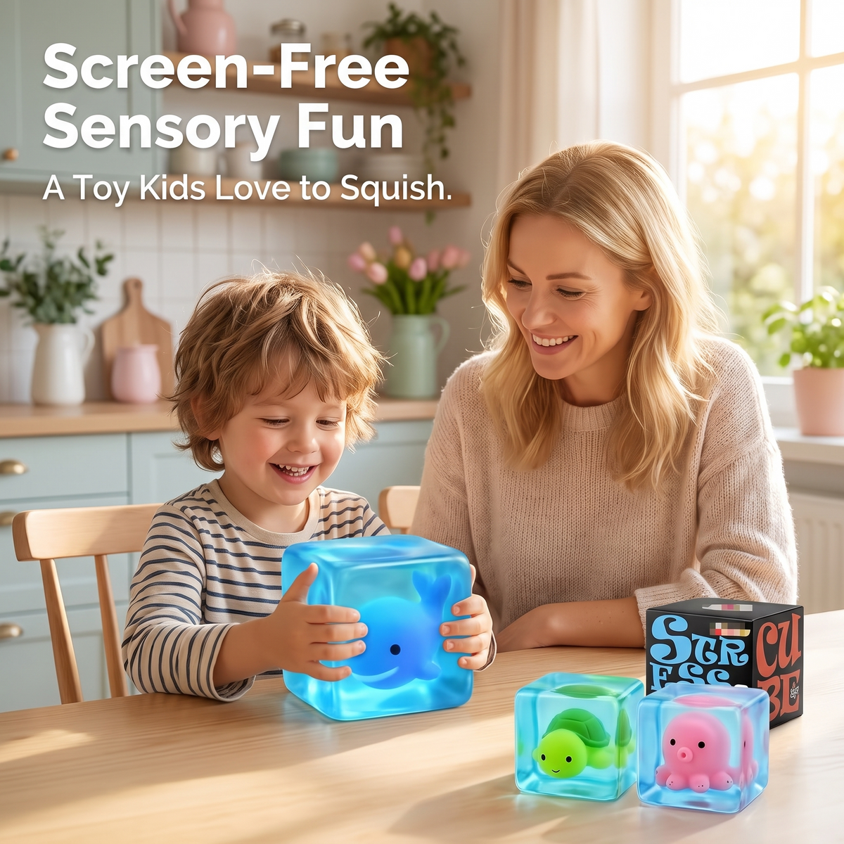 Ocean Squish Cube Sensory Toy